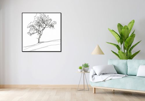 Plakat 90x90cm Drzewo w Zarysie na Arena.pl
