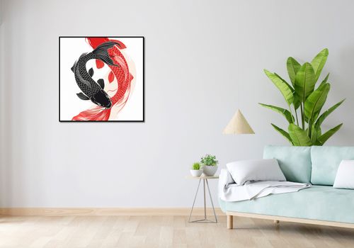 Plakat 80x80cm Yin i Yang Koi na Arena.pl