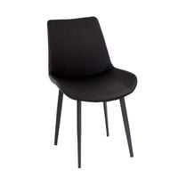 Krzesło na metalowych czarnych nogach tapicerowane ekoskórą do salonu czarne 903B