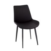 Krzesło na metalowych czarnych nogach tapicerowane ekoskórą do salonu czarne 903B
