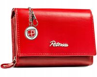 Portfel damski skórzany RFID czerwony PETERSON klasyczny zestaw na
