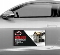 Magnes na samochód reklama magnetyczna 60x30 cm USŁUGI OGÓLNOBUDOWLANE