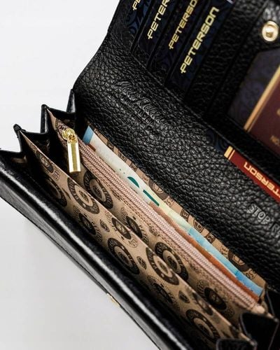 skórzany portfel damski z wężowym wzorem - peterson na Arena.pl