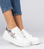 Biało-srebrne sneakersy trampki sportowe damskie Zelinda 39