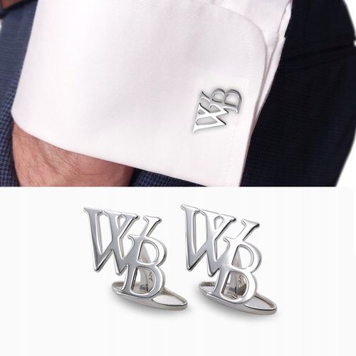 Spinki do mankietów inicjały Litera Litery Prezent na Arena.pl