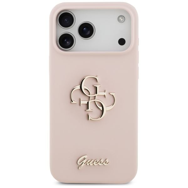 etui guess silicone big 4g script do     iphone 17 pro max różowy zdjęcie 3