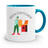 Kubek Błękitny Dla Pszczelarza Zaufaj Mi Jestem Z Nadrukiem Ze Zdjęciem
