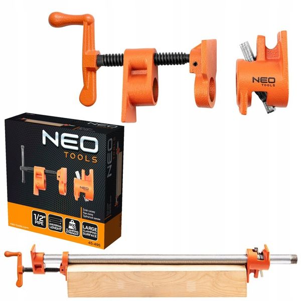 NEO ŚCISK RUROWY ŚRUBOWY STOLARSKI BEZKOŃCOWY 1/2'''' DO RUR 800 KG 45-495 zdjęcie 2