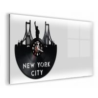 Zegar Ścienny z płyty winylowej na lustrze PODRÓŻE 37 wzorów 59x29 cm