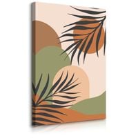 Obraz Na Płótnie Do Salonu Styl Boho Abstrakcja Palmy Kształty 50cm x 70cm