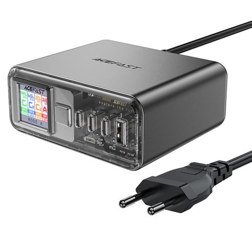 Stacja zasilania ładowarka PD 218W GaN z 4 portami 3x USB-C + USB-A szary na Arena.pl