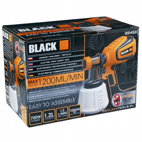 PISTOLET AGREGAT MALARSKI DO MALOWANIA ŚCIAN 700W 4 DYSZ 1200 ML DUŻY na Arena.pl