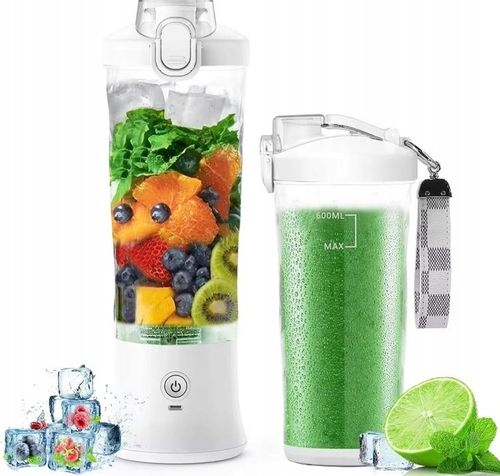 BLENDER SHAKER TURYSTYCZNY DIODY LED USB-C AKUMULATOR 600ML BEZPRZEWODOWY na Arena.pl