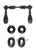 KLAMKA Z KPL. SZYLDÓW GŁADKICH POD WKŁADKĘ YALE ŻELIWNA RETRO