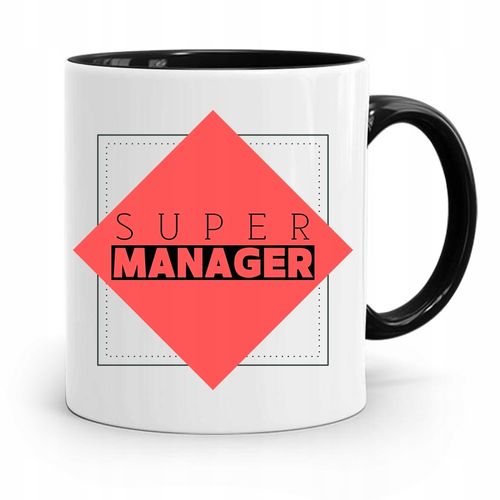 Kubek Czarny Dla Kierownika Super Manager Prezent Z Nadrukiem Ze Zdjęciem na Arena.pl