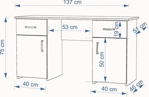 Biurko 137cm, 2 szuflady OLCHA na Arena.pl