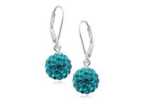 WISZĄCE KOLCZYKI NIEBIESKIE KULKI SWAROVSKI 10MM