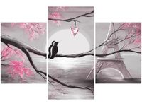 90X60CM OBRAZ OBRAZ IN PARIS WITH LOVE TRZY OBRAZY