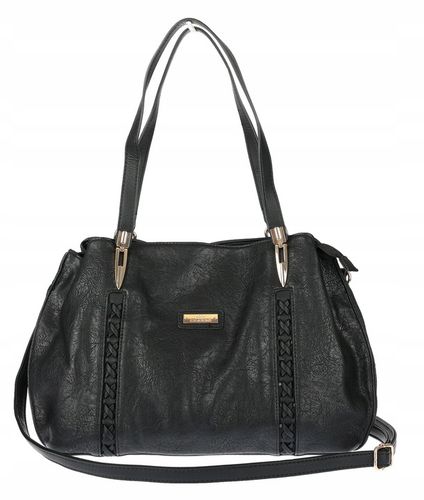 Torebka Damska Shopperkawłoska marka CHARRO Pojemna A4 Modna CH7719 Czarna na Arena.pl