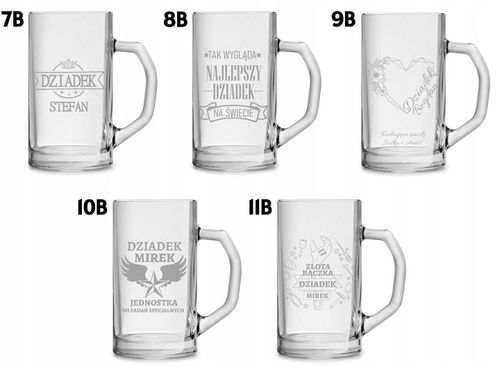 Duży kufel do piwa na prezent z grawerem 640ml logo tekst urodziny na Arena.pl