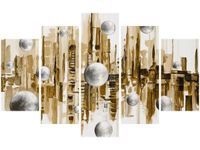 70 100CM OBRAZ 5 ELEM MIASTO ZE SNU SEPII DRUK PŁÓTNO