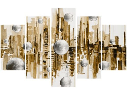 70 100CM OBRAZ 5 ELEM MIASTO ZE SNU SEPII DRUK PŁÓTNO na Arena.pl