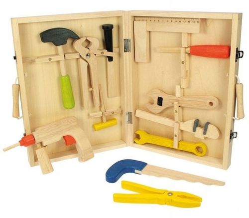 Skrzynka z Narzędziami dla Małego Stolarza - Zestaw w Walizce - Bigjigs na Arena.pl