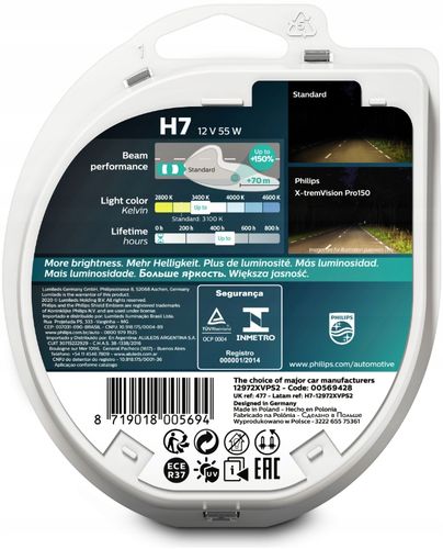 ŻARÓWKI PHILIPS H7 X-TERME VISION PRO150 na Arena.pl