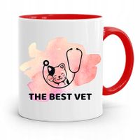 Kubek Czerwony Weterynarza The Best Vet Prezent Z Nadrukiem Ze Zdjęciem