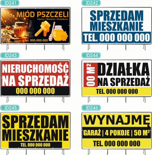 BANER REKLAMOWY 130x80cm oczkowany projekt w cenie USŁUGI KAMIENIARSKIE na Arena.pl