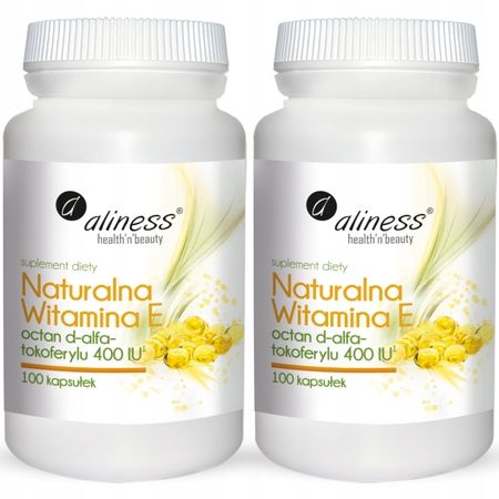 2x WITAMINA E NATURALNA 400 IU 100 kaps ALINESS Procesy starzenia się Wzrok zdjęcie 2