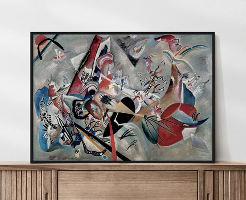 Plakat Kandinsky abstrakcja 21x30 cm w czarnej ramie na Arena.pl