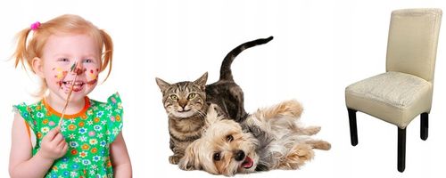 ZESTAW 6 SZT. POKROWCE POKROWIEC NA KRZESŁO JASNY SZARY WELUR ELASTYCZNY na Arena.pl