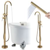 Bateria wannowa wolnostojąca- złota