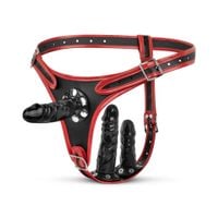 fetish collection - triple dildo strap-on harness