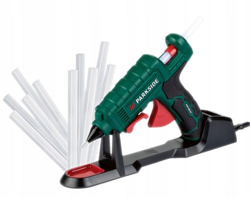 PISTOLET DO KLEJU NA GORĄCO PARKSIDE PHP + STACJA + ZAPAS KLEJU Nowy model na Arena.pl