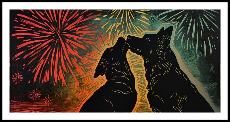 Plakat 91,3x44,5cm Psi Uścisk zdjęcie 3