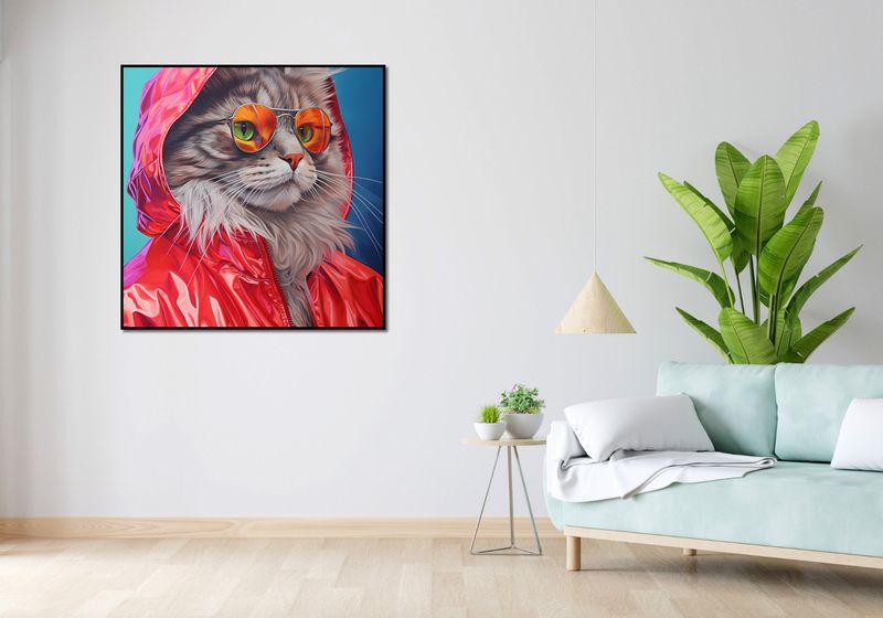 Plakat 100x100cm Kot w Stylu zdjęcie 4