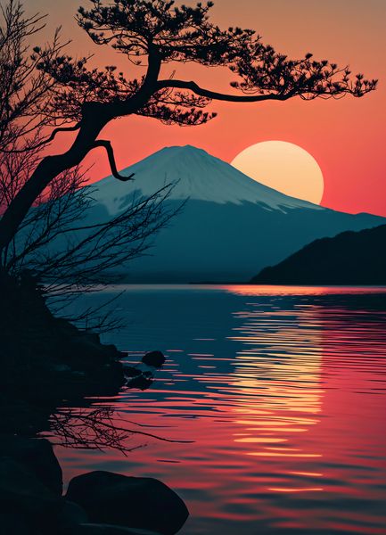 Plakat 13x18cm Góra Wieczorem zdjęcie 1