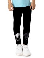 Legginsy dziewczęce getry długie z aplikacją 3D chmurka 122-128 YOCLUB