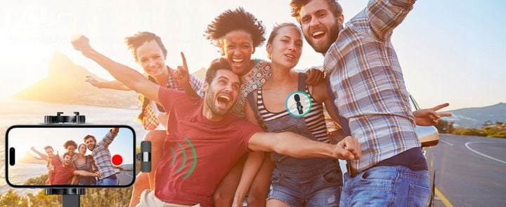 2x MIKROFON BEZPRZEWODOWY KRAWATOWY + ODBIORNIK USB-C + ADAPTER DO IPHONE zdjęcie 8