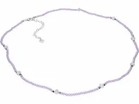 ELEGANCKI RODOWANY SREBRNY NASZYJNIK WRZOSOWY KRYSZTAŁ BIAŁY AGAT MIŁOŚĆ