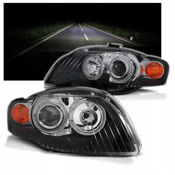 SUPER LAMPY Reflektory Do AUDI A4 B7 Od 2004 Do 2008 RINGI DEPO + SILNICZKI zdjęcie 3