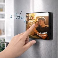 Prezent dla Pary na Walentynki Magnes na Lodówkę z Muzyką i Zdjęciem