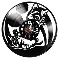 Zegar ścienny z płyty winylowej Kot 1551.14