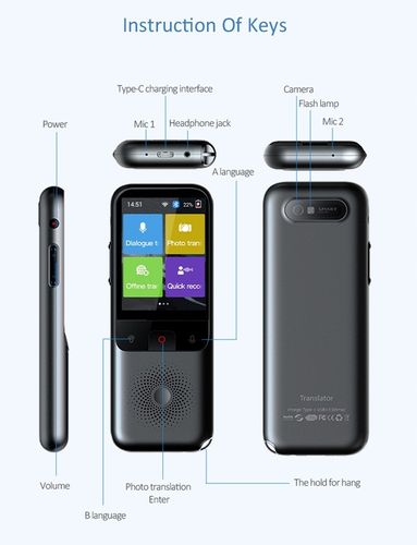 ELEKTRONICZNY TŁUMACZ MOWY MENU WIFI APARAT BLUETOOTH 70+ JĘZYKÓW na Arena.pl