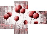 100CM 80 OBRAZ 3 ELEM ABSTRAKCYJNE DMUCHAWCE CZERWIENI ŚCIENNY