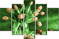 100CM 150CM OBRAZ 5 ELEM TULIPANY ŚCIENNY