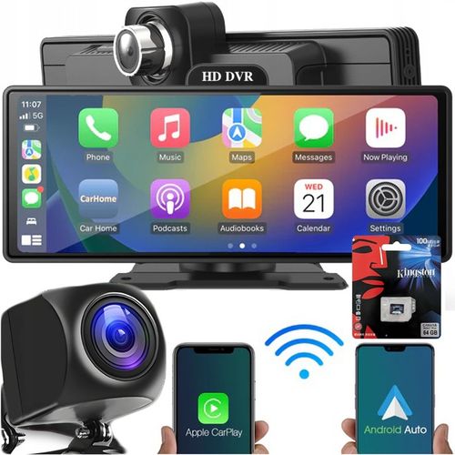 RADIO STACJA MULTIMEDIALNA MONITOR APPLE CARPLAY ANDROID AUTO DVR 2 KAMERY na Arena.pl