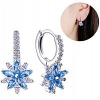 SREBRNE KOLCZYKI KWIATKI ANGIELSKIE SREBRO 925 KÓŁKA ANGIELSKIE